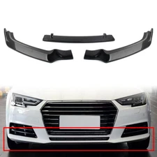 3pcs/set Front Bumper Lip Spoiler Kit For Audi A4 2017-2018 Glossy Black