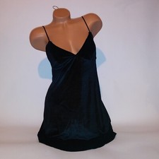 Victoria Secret Lingerie Chemise Slip Dress Black Solid Velvet Sleeveless Sleep