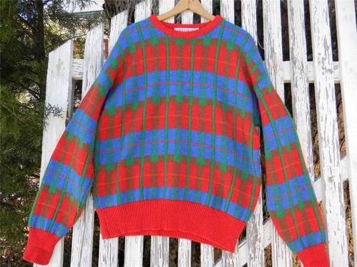 Vintage Jantzen Sweater Wool red blue 