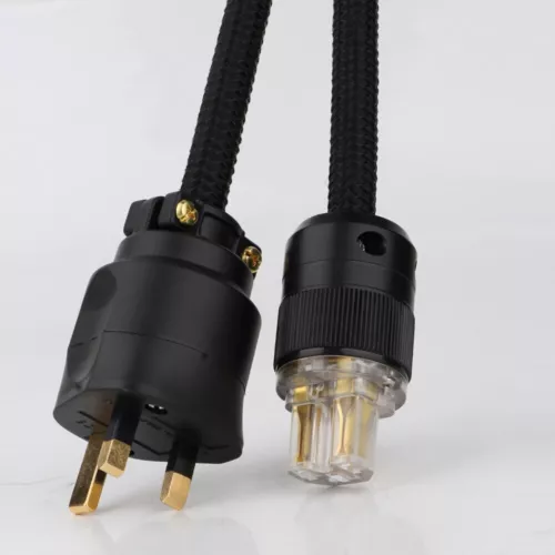 Silver Plated OFC Copper HiFi Power Cord with Gold Plated UK IEC Cable Plug - Picture 19 of 20