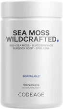 Raw Wildcrafted Irish Sea Moss Supplement, Spirulina Algae, Bladderwrack Seaw...