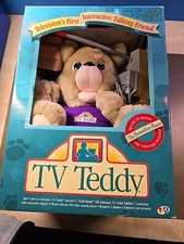 TV Teddy Interactive Talking Teddy No VHS In Orig Box  RARE