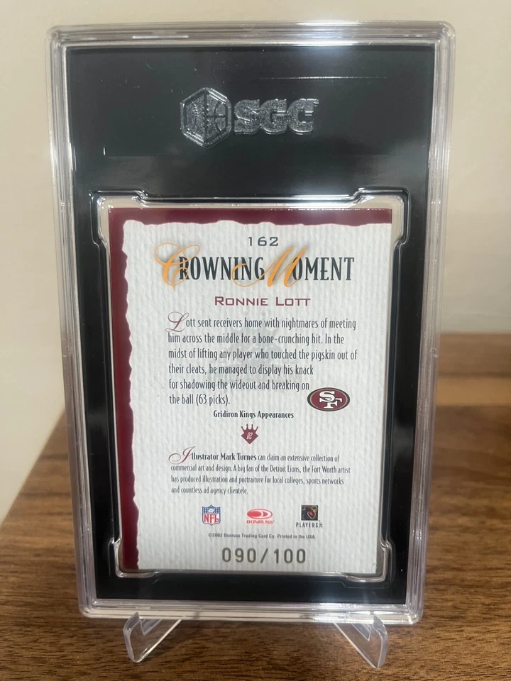 RONNIE LOTT 2002 DONRUSS GRIDIRON KINGS GOLD /100 SGC 9 - Image 2 of 2