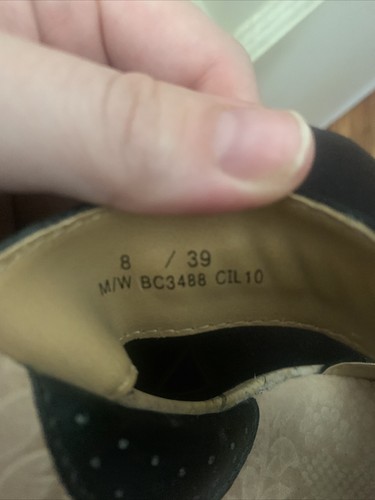 BOC Naiomi Leather Cork Wedge Sandal Black With Silver Women Sz 8 Artisan - Picture 8 of 8