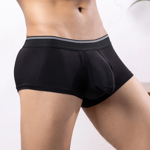 Paquete de 1/4 calzoncillos boxer para hombre ropa interior bolsa abultada calzoncillos suaves transpirables - Imagen 18 de 70