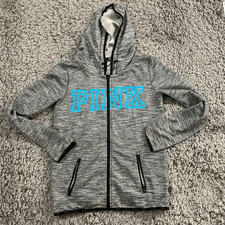Victoria Secret Pink Sweater Womens S Small Gray Hoodie Hooded Sweatshirt