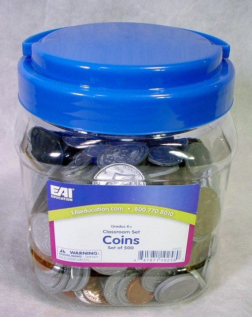 500 NEW Plastic COIN Set EAI Education MATH Manipulatives SCHOOL Lot 