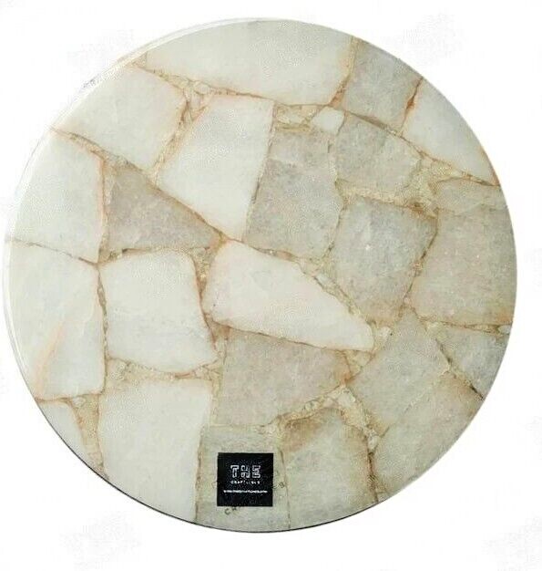 13x13 Natural White Agate Gemstone Luxury Coffee Table Top Home Decor