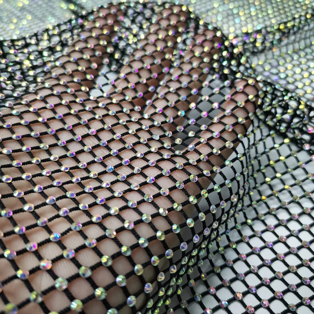 Rhinestone Elastic Net Mesh Fabric Clothing Hair Accessories DIY Craft  Material