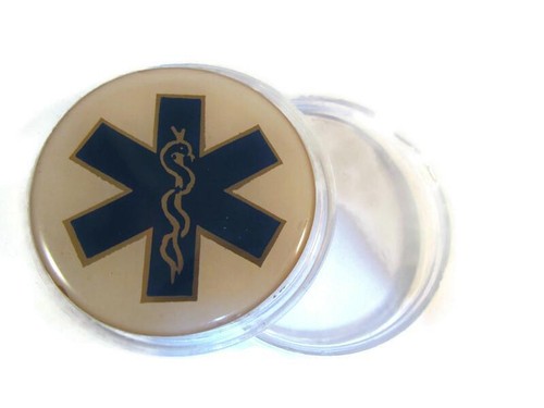 2" challenge coin holder w/your favorite EMS EMERGENCY MEDICAL logo on top