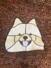 Hand Crafted Stained Glass Suncatcher Dog Corgi Pomeranian Chihuahua 