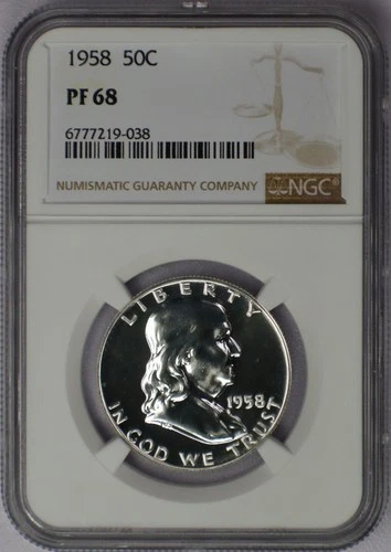1958 50c Franklin Half Dollar - NGC PF 68