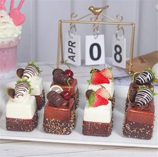 4PCS Artificial Chocolate Fruit Cake Fake Cupcake Model Photography Prop for