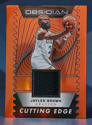2024-25 Panini Obsidian Jaylen Brown Cutting Edge Patch Electric Orange /99