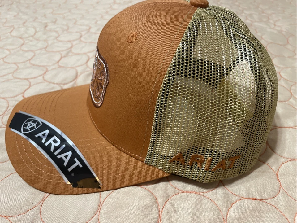 Boné masculino Ariat B-Fit escudo logotipo malha traseira Snapback - Imagem 2 de 4
