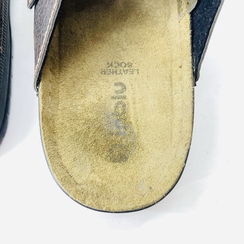 Inblue Mens Oiled Brown Faux Leather Slip On Buckle Clog Slippers Sz EU 45 US 12 - Picture 15 of 19