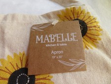 Mabelle Printed Fabric Cotton Kitchen Apron small size 19"x30" Bees Sunflowers
