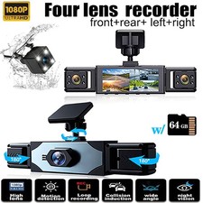 360  4 Channel 1080P HD Car Dash Cam Front and Rear Inside Left Right  Camera