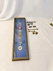 Old Vtg WW2 Military Badge Medal Medals LOT National Defense Ribbon Bar Buttons