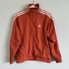 Adidas Track Jacket Women  s XS Full Zip 3-Stripes Trace Scarlet Orange Trefoil