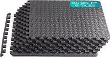 Yes4All 24SQFT-120SQFT Puzzle Exercise Mat for Home Gym, EVA Interlocking Foam F