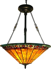 Tiffany Hanging Lamp, 20 by 26-Inch, 240 Glass Cuts 20 