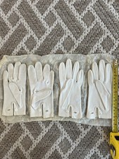 Vintage White Nylon Formal Dress Gloves Set of 2 Pairs