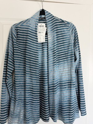 Frank Walder Lightweight striped open-front jacket