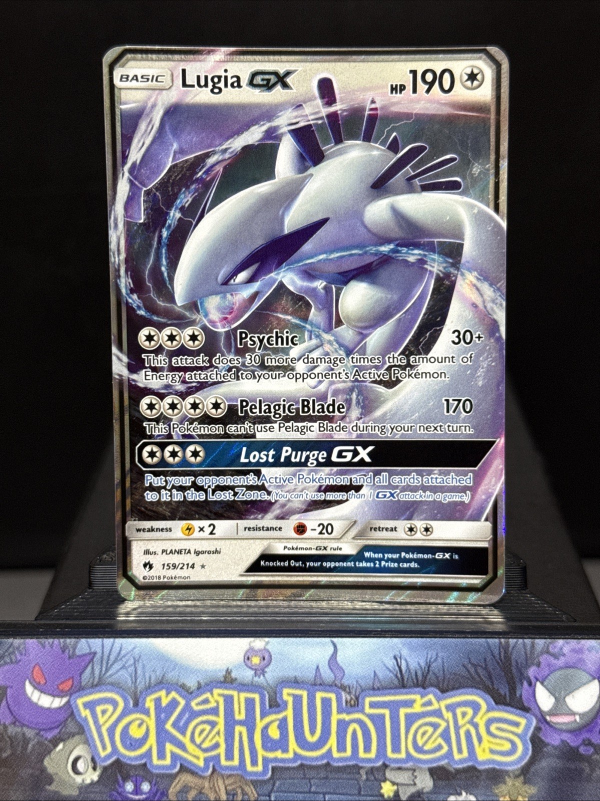 Pokemon Card Lugia GX 159/214 Sun & Moon Rare Lost Thunder Holo Near Mint