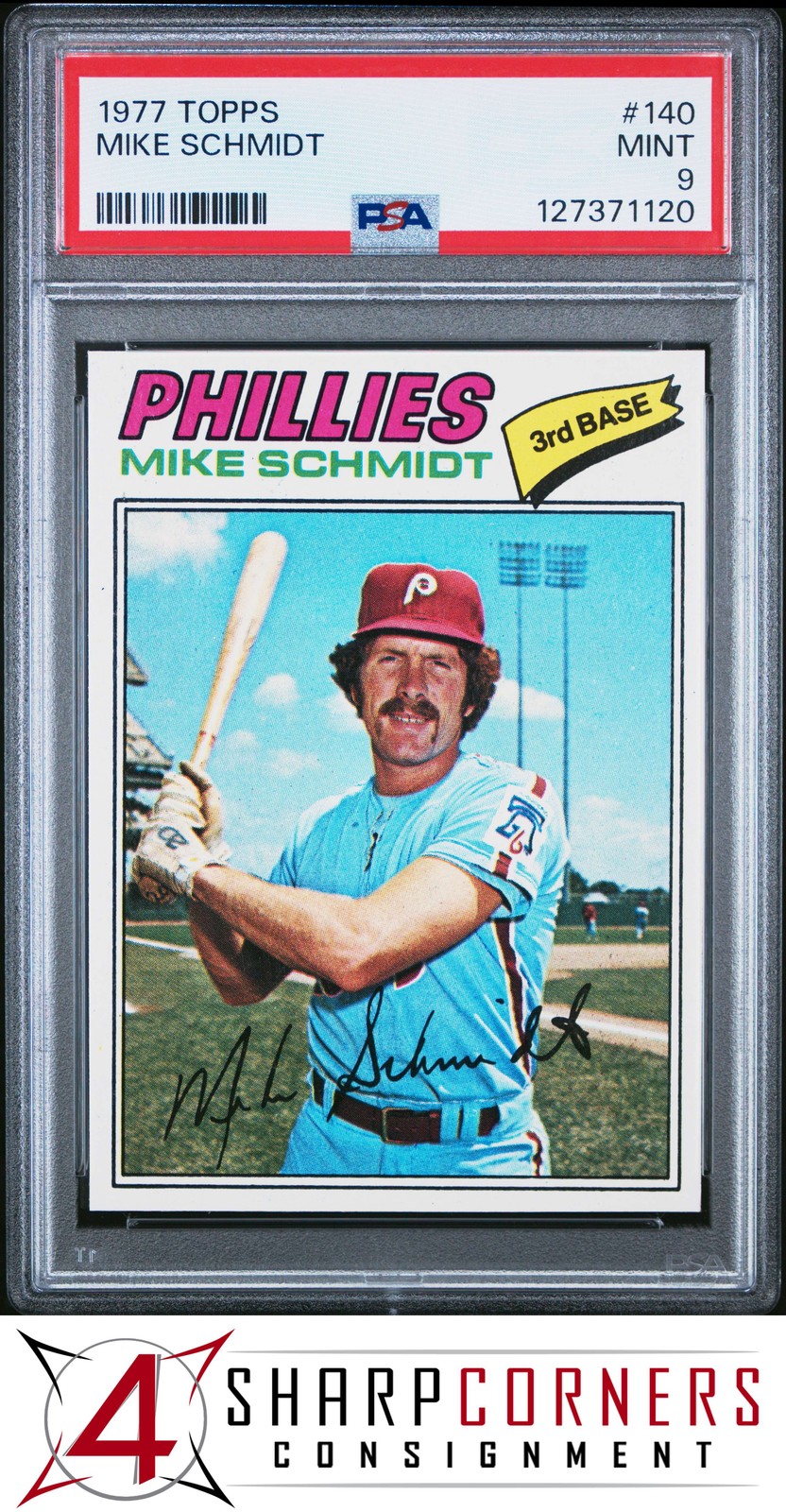 1977 TOPPS #140 MIKE SCHMIDT PHILLIES HOF PSA 9