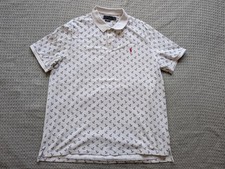 Polo Ralph Lauren Polo Shirt Mens XL White Navy Anchor Classic Fit Nautical Pony