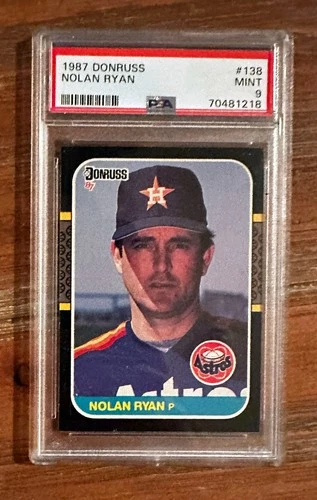 NOLAN RYAN 1987 Donruss Baseball Card #138 Graded PSA 9 Mint Astros HOF