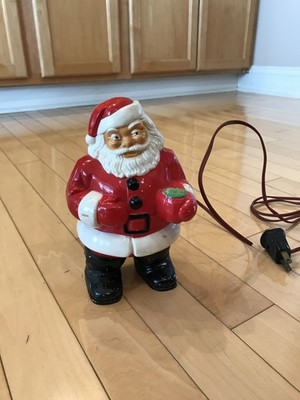 Vintage Royal Royalite Small hard plastic light up Santa -7  Blow Mold