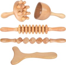 Wood Therapy Massage Tools 5-In-1 Lymphatic Drainage Massager Maderoterapia Kit