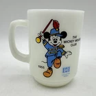 Vintage 1955 The Mickey Mouse Club Pepsi Collector Milk Glass Mug Anchor Hocking