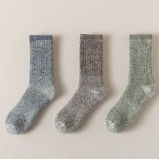 3Pairs Men Lambs Wool Merino Crew Heavy Winter Warm Thermal Duty Boot Socks 7-11