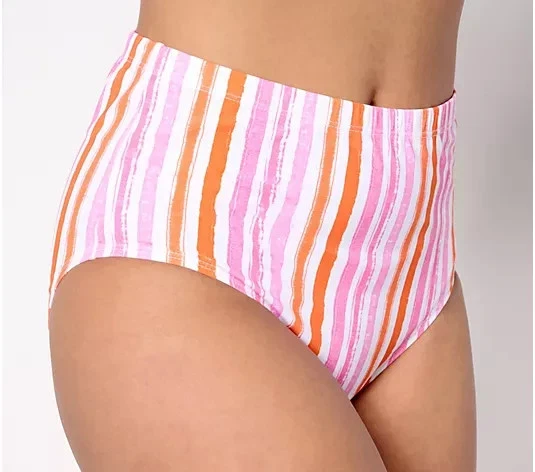 Isaac Mizrahi Live! Vestido de baño Bridgehampton a rayas cepilladas Reg 8 A635924 Foto 3 de 4