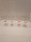 Set Of 4 Pink Wine Tumbler Depression Glass
