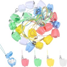 20 Pcs Tooth Necklace Boxes for Lost Teeth Organizer, Cute Plastic Tooth Holder