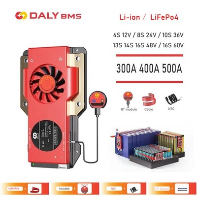 Daly Smart BMS LiFePo4 4S-16S 12V 48V 60V 300-500A Li-ion BMS & Bluetooth Module