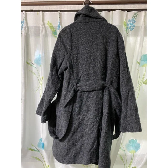 Gabardina Yohji Yamamoto Vestido Cuello Alto Gris Lana Mezcla Angora 100 cm Foto 3 de 4