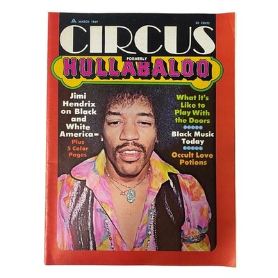 Circus HULLABALOO Magazine March 1969 Vol 4 No. 6 Jimi Hendrix Cover No Label