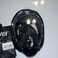 Greatever Full Face Snorkel Mask L/XL Black New Anti-Leak Dry Top Snorkel