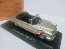 1:43 Minichamps Mercedes Benz 280SE Convertible Sports Car Model 3.5 1970 Gold