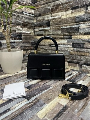 Donna Regina Schrecker black bag with shoulder strap / women's bag black new
