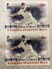 2002 FLEER ROGER CLEMENS Utz Yankees Starting Five Uncut Sheet /25000! New York