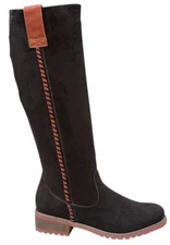 Top Moda Black Faux Suede Knee High Womens Zip Boots LE-16 (Retail $88)