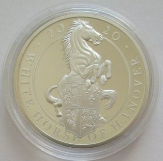 2020 QUEEN'S BEASTS WHITE HORSE OF HANOVER GB SILVER 2 POUNDS 1 OZ PROOF