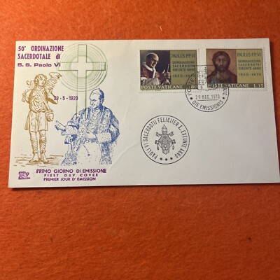 BEUTEL ERSTER TAG FDC VATIKAN 50 PRIESTERWEIHE VON PAUL VI 