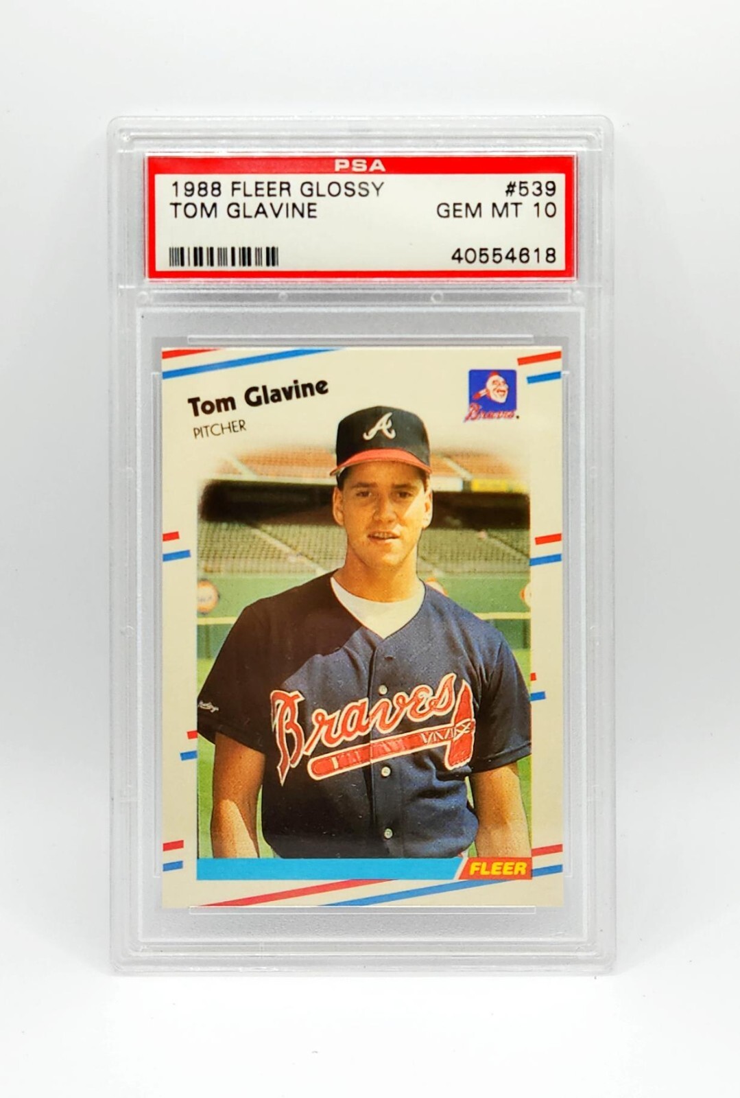 Tom Glavine 1988 Fleer Glossy #539 Rookie RC PSA 10 GEM MINT Braves 📈